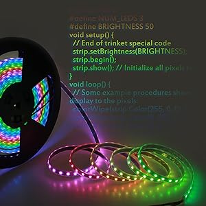 32.8ft Addressable RGB LED Strip Light WS2811 Dream Color Digital Programmable Flexible LED Pixel Tape Light 24V 10m 600 LEDs 50