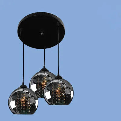 3 Heads Black pendant lights sail lang restaurant three word chassis led creative stage crystal pendant lamp