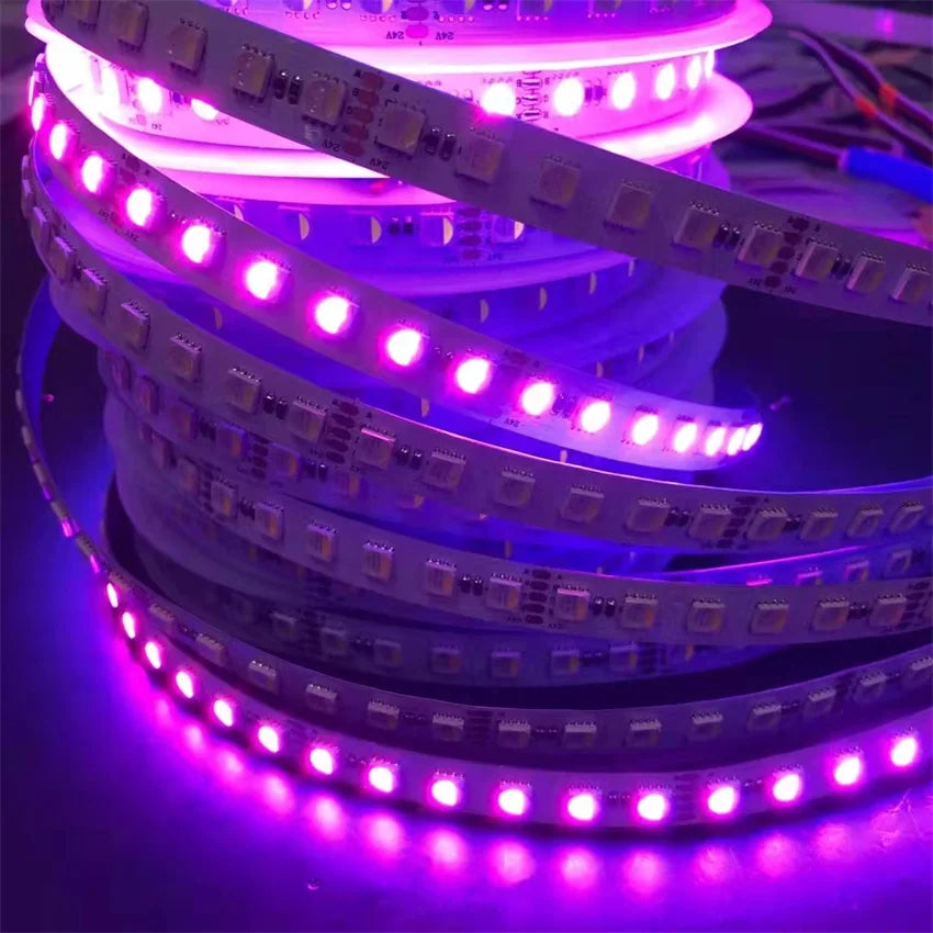 24V Led Strip Rgbw Smd5050 4In1 96Led 12Mm Adjustable Led Strip Christmas Led Strip Color Changing Led Light Flex Led Light