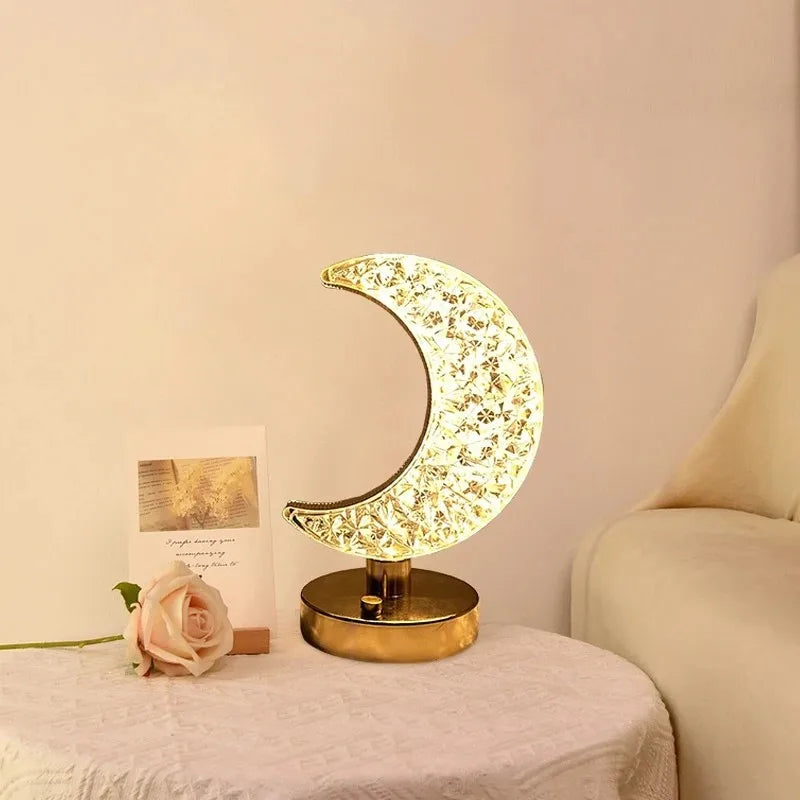 2023 Creativity Crystal LED Table Lamp Rechargeable Romantic Atmosphere Lamp Decorative Night Light for Bedroom Bedside Decor