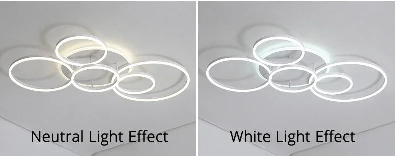 Nordic 5 Ring Led Ceiling Chandelier Dimmable for Dining Living Room Hall Bedroom Pendant Lights Home Decor Design Luminaires