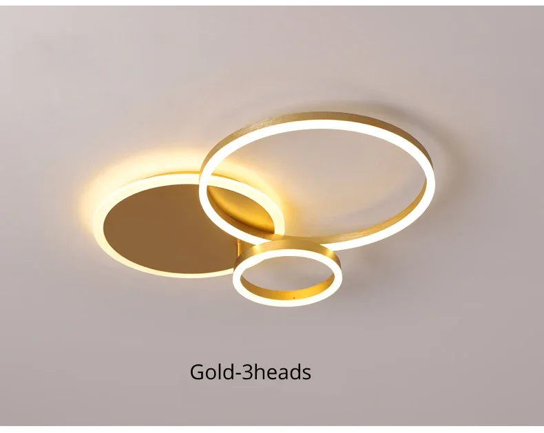 Nordic 5 Ring Led Ceiling Chandelier Dimmable for Dining Living Room Hall Bedroom Pendant Lights Home Decor Design Luminaires