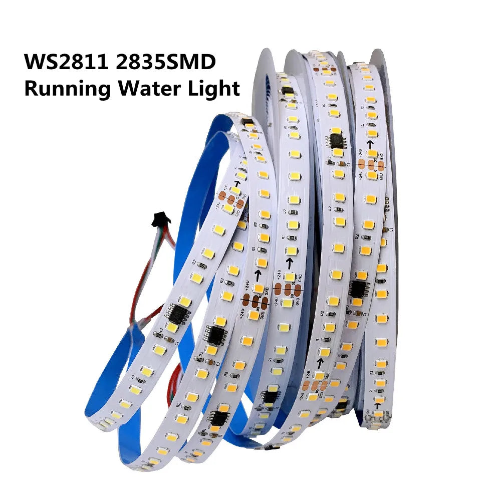 10m/Roll WS2811 Horse Running Race LED Strip DC24V 2835SMD 120Leds/m Running Water Flowing Light With Touch Panel Controller