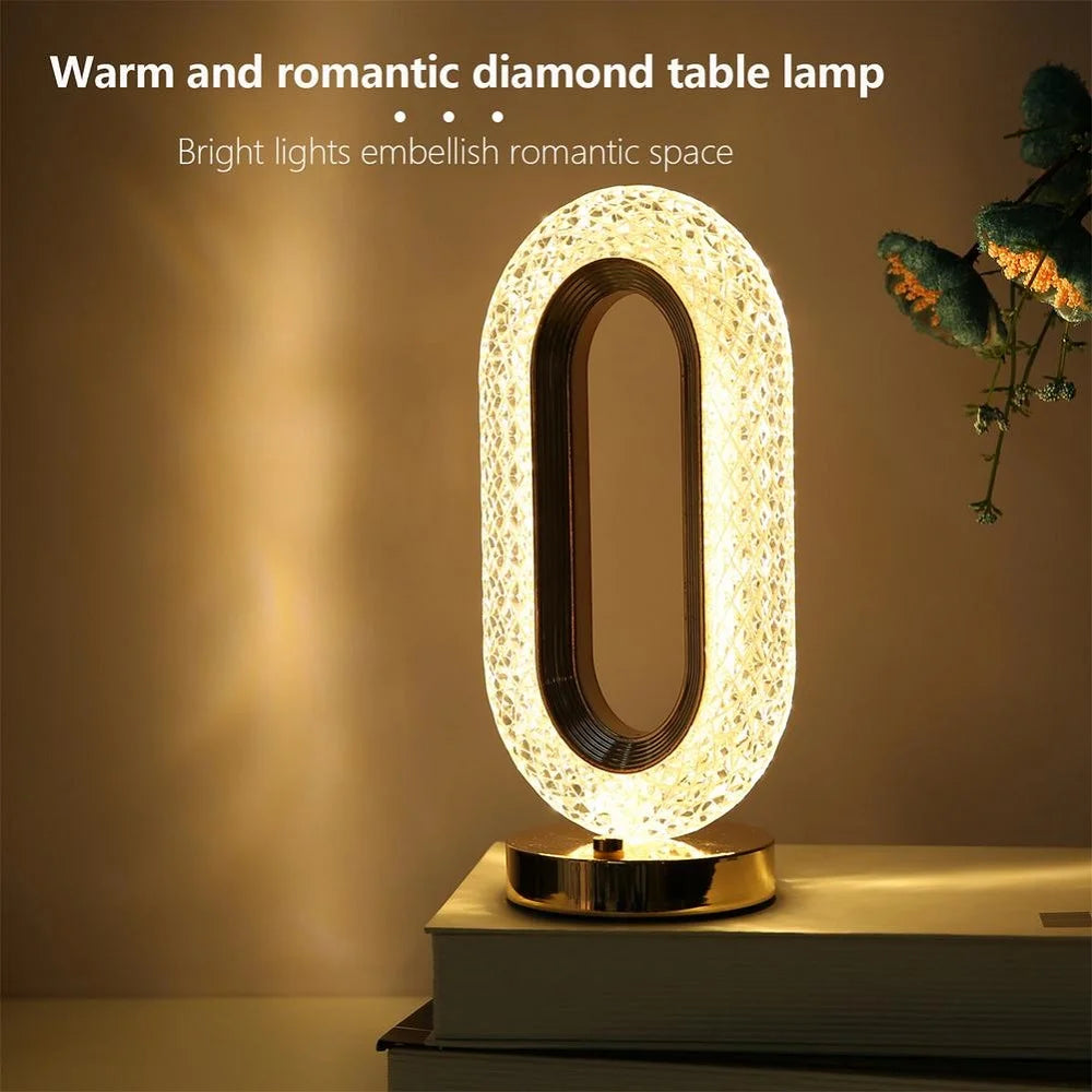 2023 Creativity Crystal LED Table Lamp Rechargeable Romantic Atmosphere Lamp Decorative Night Light for Bedroom Bedside Decor