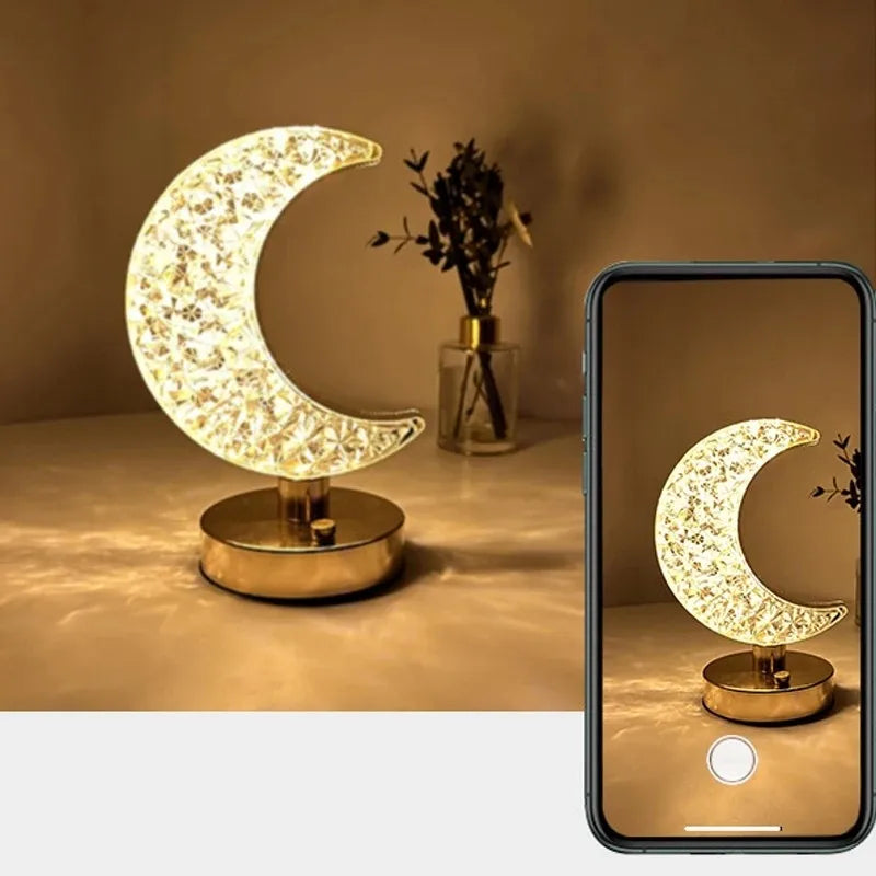 2023 Creativity Crystal LED Table Lamp Rechargeable Romantic Atmosphere Lamp Decorative Night Light for Bedroom Bedside Decor