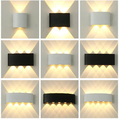 Waterproof LED Wall Lamp Garden Yard Fence Aluminium Wall Light Indoor Living Room Sconce Balcony Bedside Light AC110V 220V