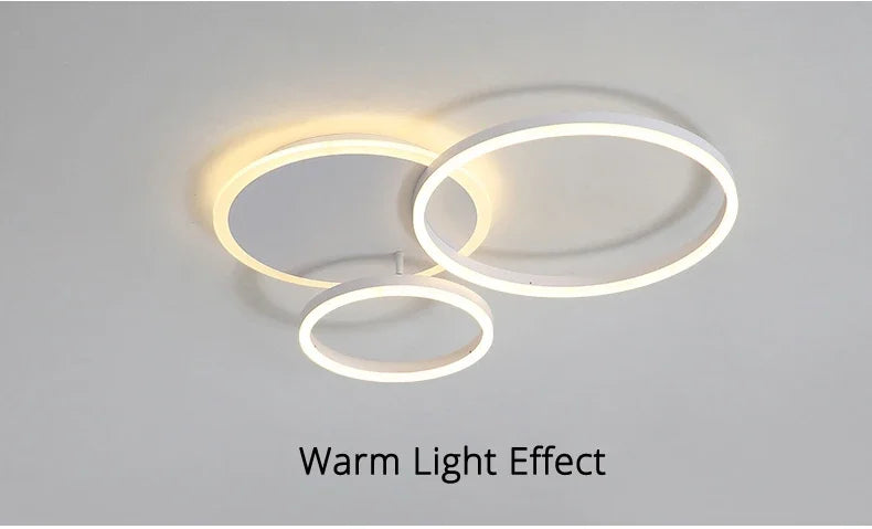 Nordic 5 Ring Led Ceiling Chandelier Dimmable for Dining Living Room Hall Bedroom Pendant Lights Home Decor Design Luminaires